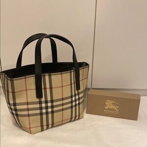 Burberry Nova Check Top Handle Tote Bag.